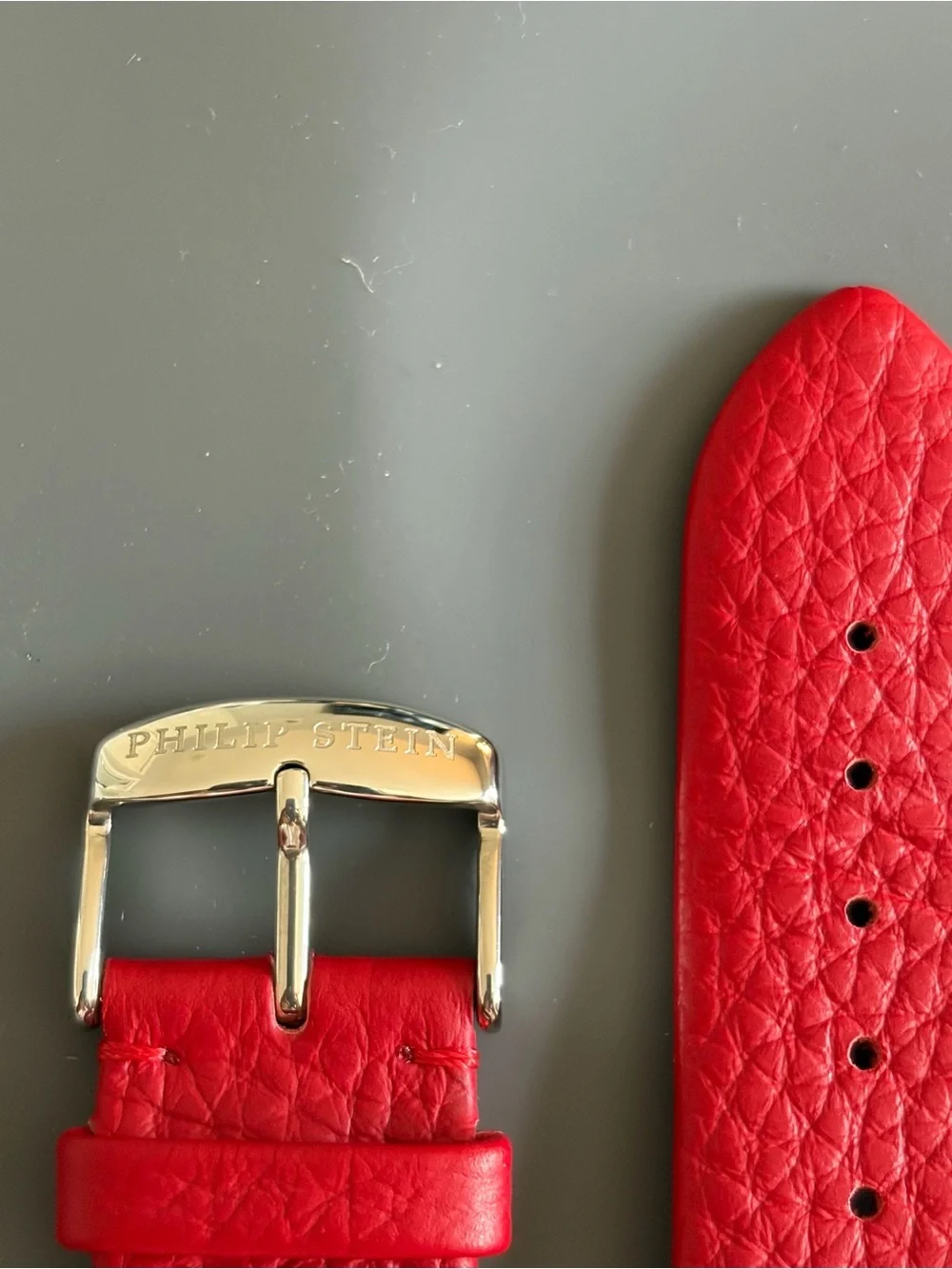 Philip Stein 18mm Red Genuine Leather Watch Band Strap Quick Release